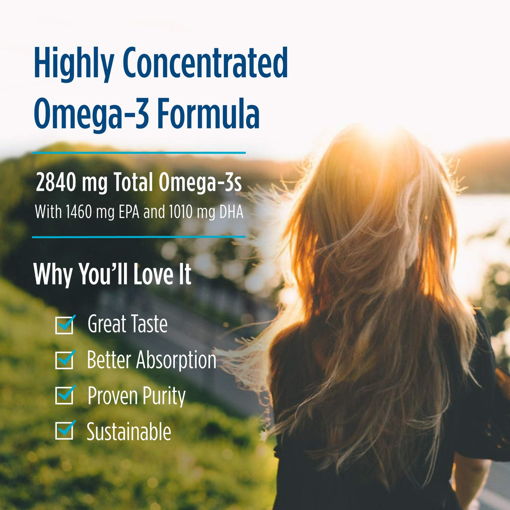 Nordic Naturals ProOmega Liquid, Lemon Flavor - 8 oz - 2840 mg Omega-3 - High Potency Fish Oil with EPA & DHA - Promotes Brain, Eye, Heart, & Immune Health - Non-GMO - 48 Servings - TrustMedUSA