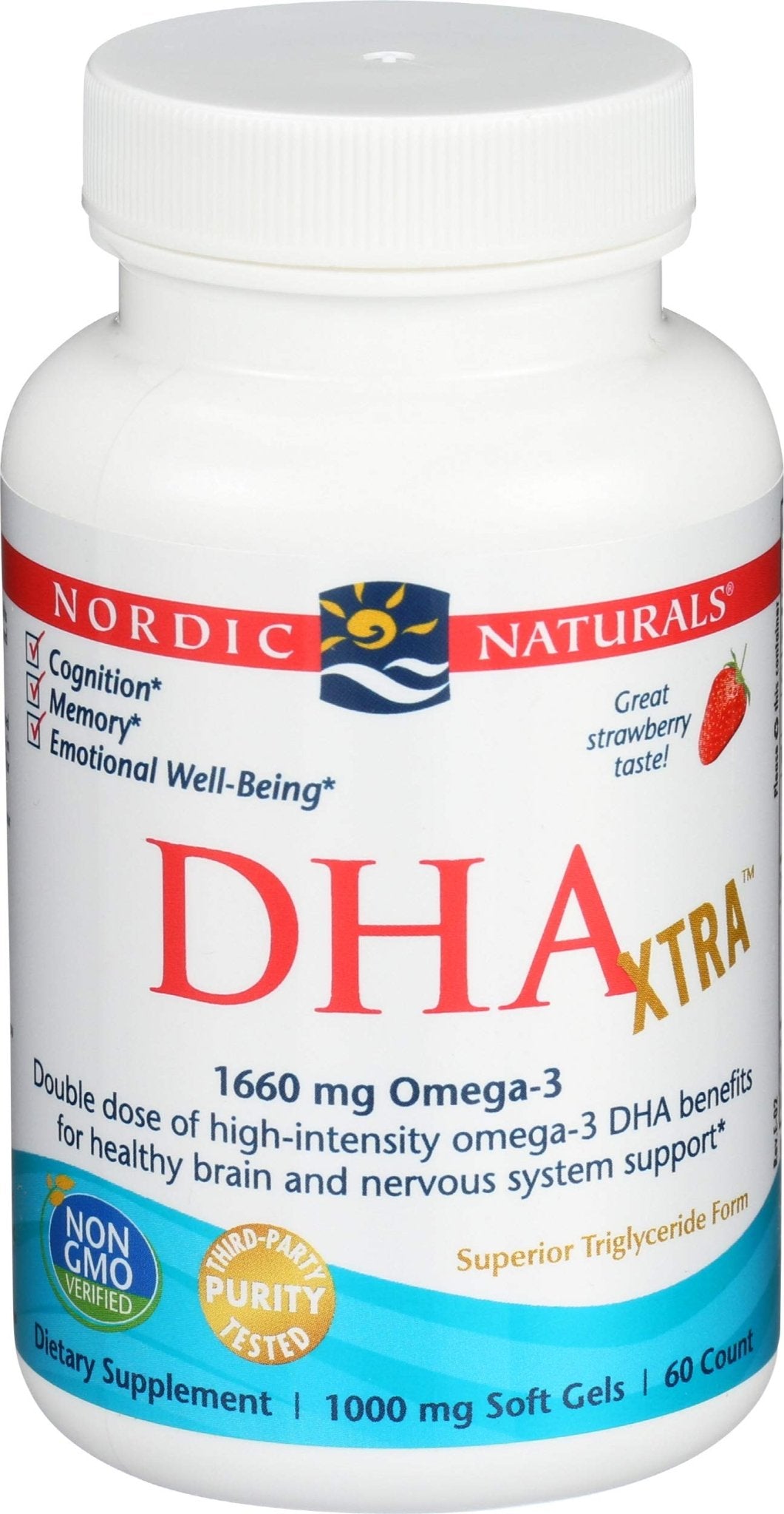 Nordic Naturals Strawberry Dha Xtra 1660 Mg 60 Sg, 60 Ct - TrustMedUSA