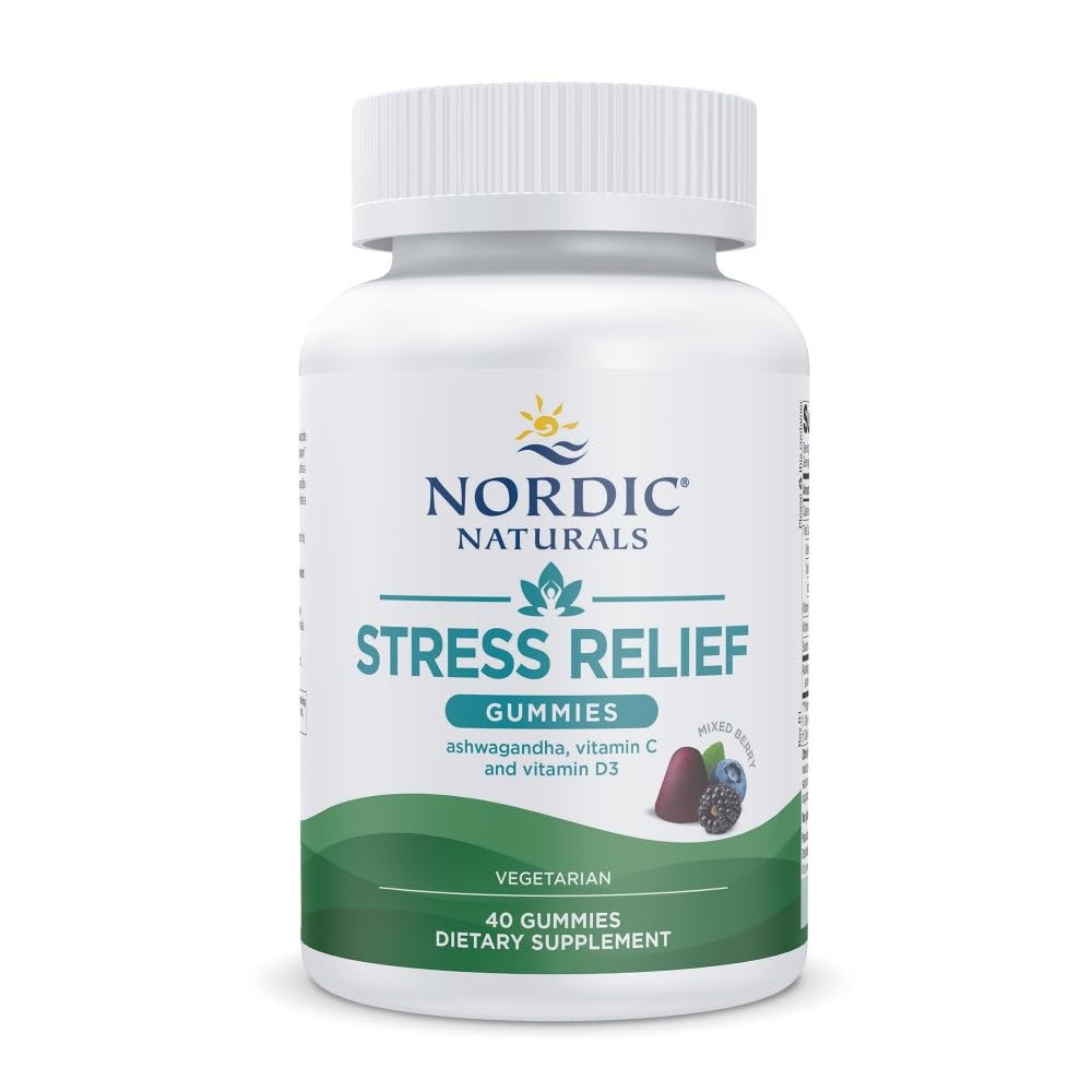 Nordic Naturals Stress Relief Gummies, Mixed Berry, 40 Gummy Supplements, Supports Daily Mood and Immune System Health, Non-GMO, Vegetarian, 20 Servings - TrustMedUSA