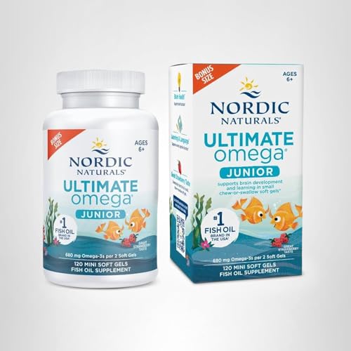 Nordic Naturals Ultimate Omega Jr., Strawberry - 120 Mini Soft Gels - 680 Total Omega-3s with EPA & DHA - TrustMedUSA