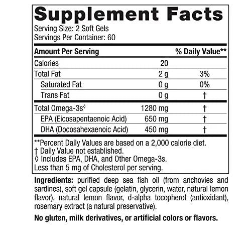 Nordic Naturals Ultimate Omega, Lemon Flavor - 120 Soft Gels - 1280 mg Omega-3 - TrustMedUSA