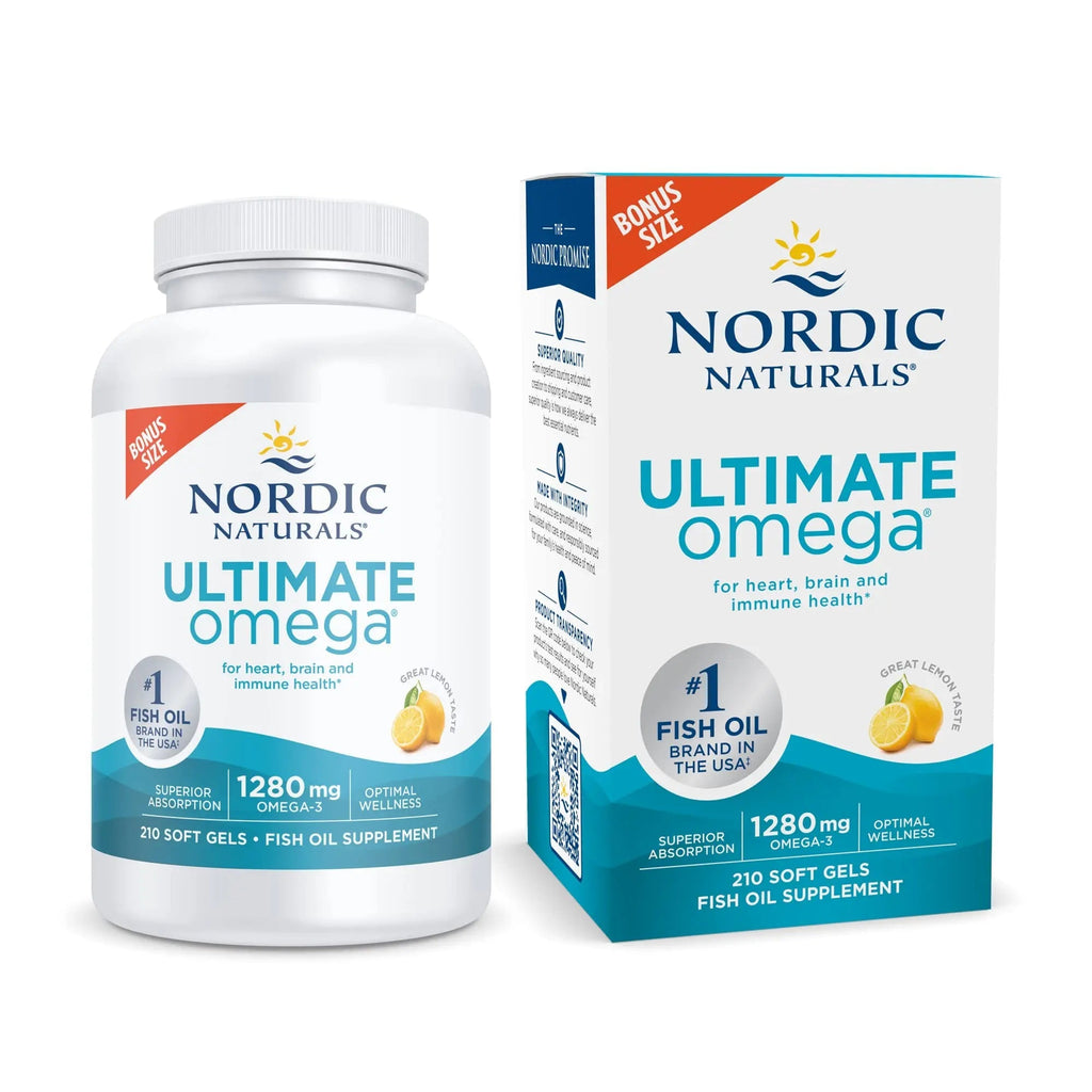 Nordic Naturals Ultimate Omega, Lemon Flavor - 210 Soft Gels - 1280 mg Omega-3 - High - TrustMedUSA