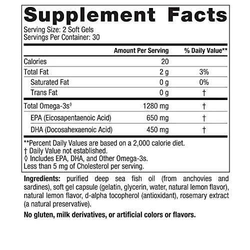 Nordic Naturals Ultimate Omega, Lemon Flavor - 60 Soft Gels - 1280 mg Omega-3 - TrustMedUSA