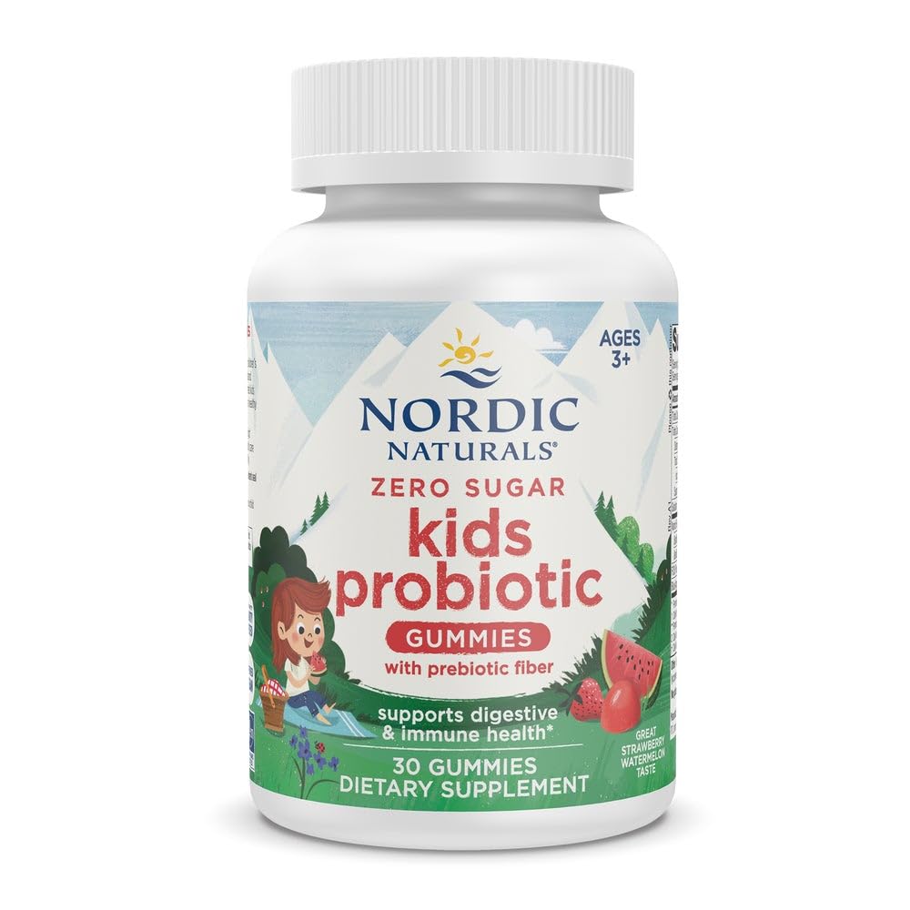 Nordic Naturals Vegan Probiotic Gummies Bundle - Zero Sugar Kids Probiotic Gummies - Strawberry Watermelon Flavor - 30 Gummies, Zero Sugar Probiotic Gummies - Strawberry Watermelon Flavor - 40 Gummies - TrustMedUSA
