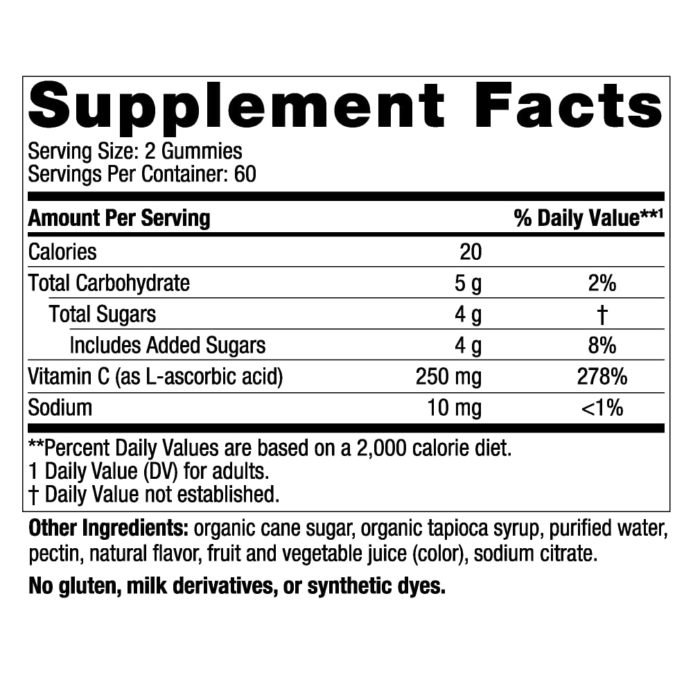 Nordic Naturals Vitamin C Gummies, Tart Tangerine - 120 Gummies - 250 mg Vitamin C - Immune Support, Antioxidant Protection, Child Growth & Development - Non-GMO, Vegan - 60 Servings (Pack of 2) - TrustMedUSA