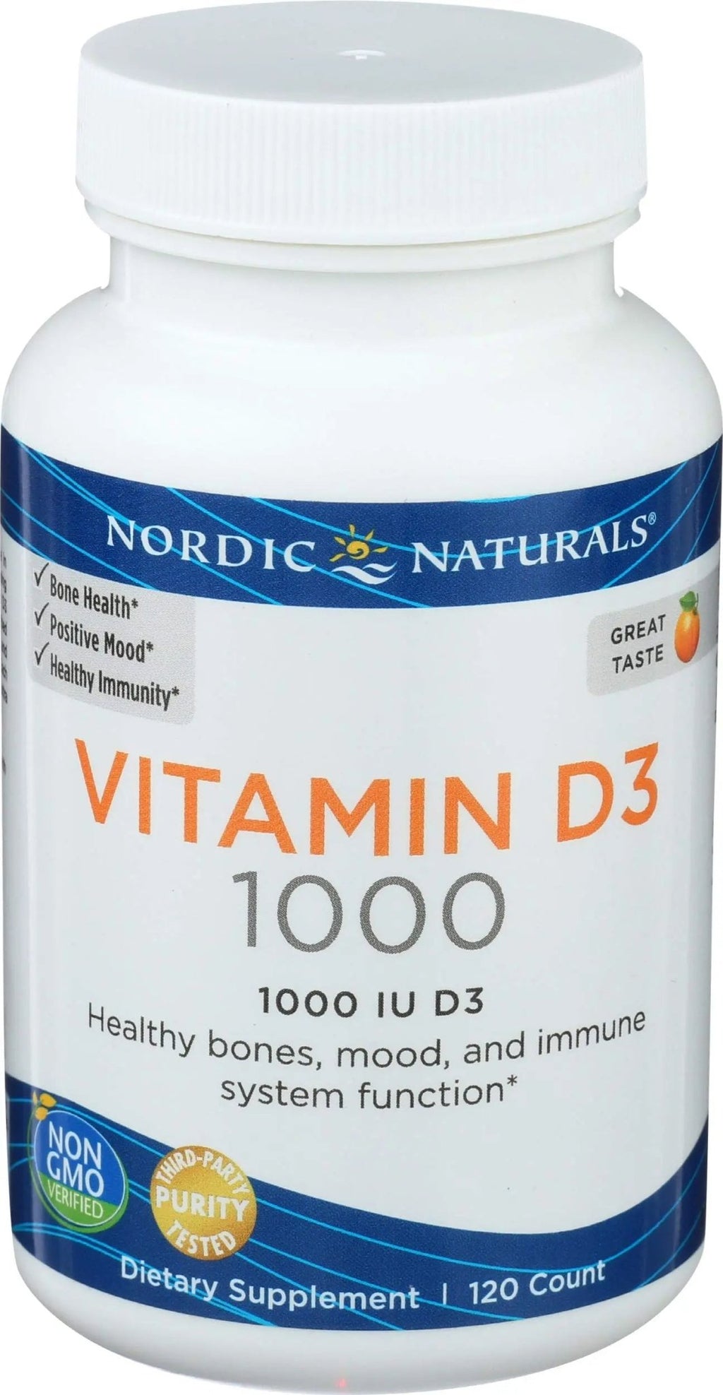 Nordic Naturals Vitamin D3 1000, Orange - 120 Mini Soft Gels - 1000 IU Vitamin D3 - Supports Healthy Bones - TrustMedUSA