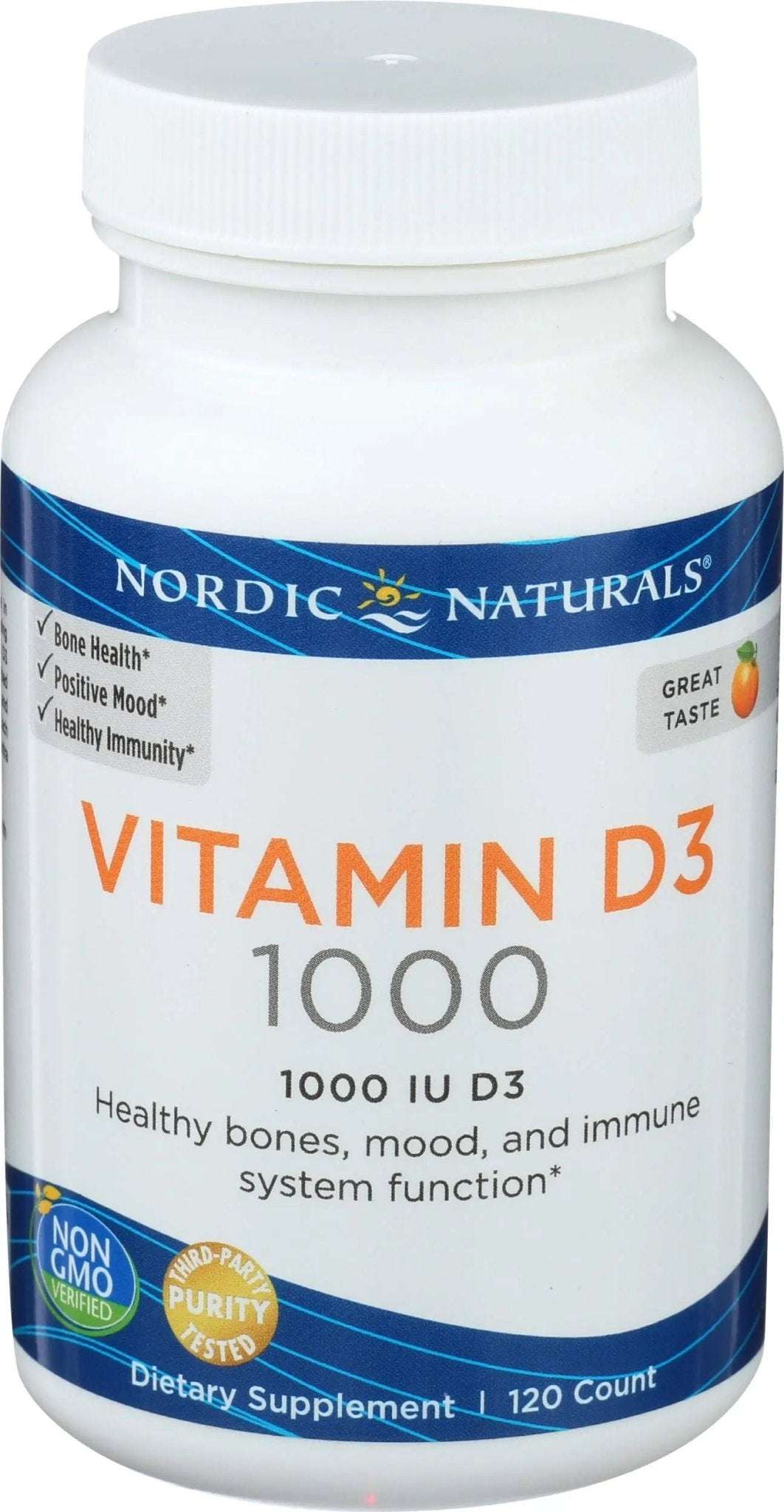 Nordic Naturals Vitamin D3 1000, Orange - 120 Mini Soft Gels - 1000 IU Vitamin D3 - Supports Healthy Bones - TrustMedUSA