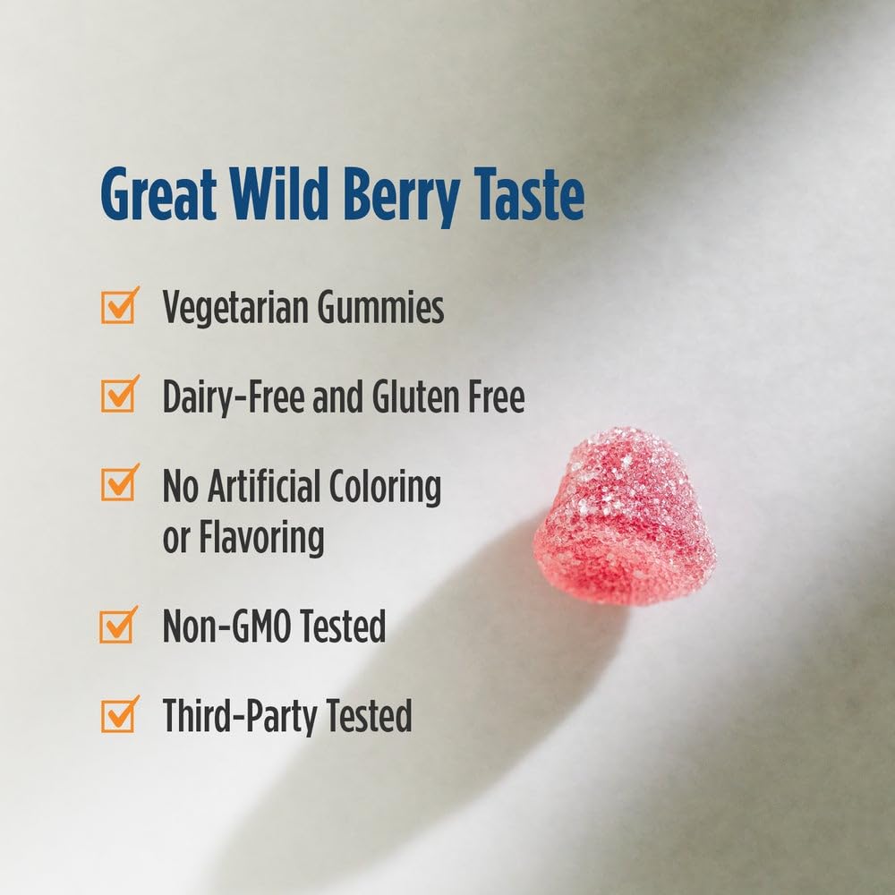 Nordic Naturals Vitamin D3 Gummies, Wild Berry - 120 Gummies - 1000 IU Vitamin D3, 1.4 mg Iron - Great Taste - Healthy Bones, Mood & Immune System Function - Non-GMO - 120 Servings - TrustMedUSA