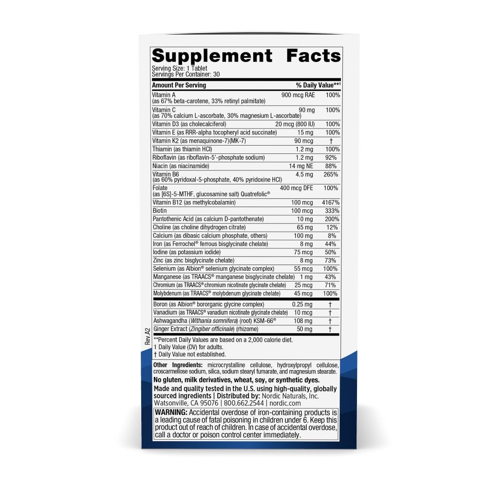 Nordic Naturals Women’s Multivitamin One Daily - Skin, Hair, Energy, & Bone Support - Immunity Supplement - TrustMedUSA