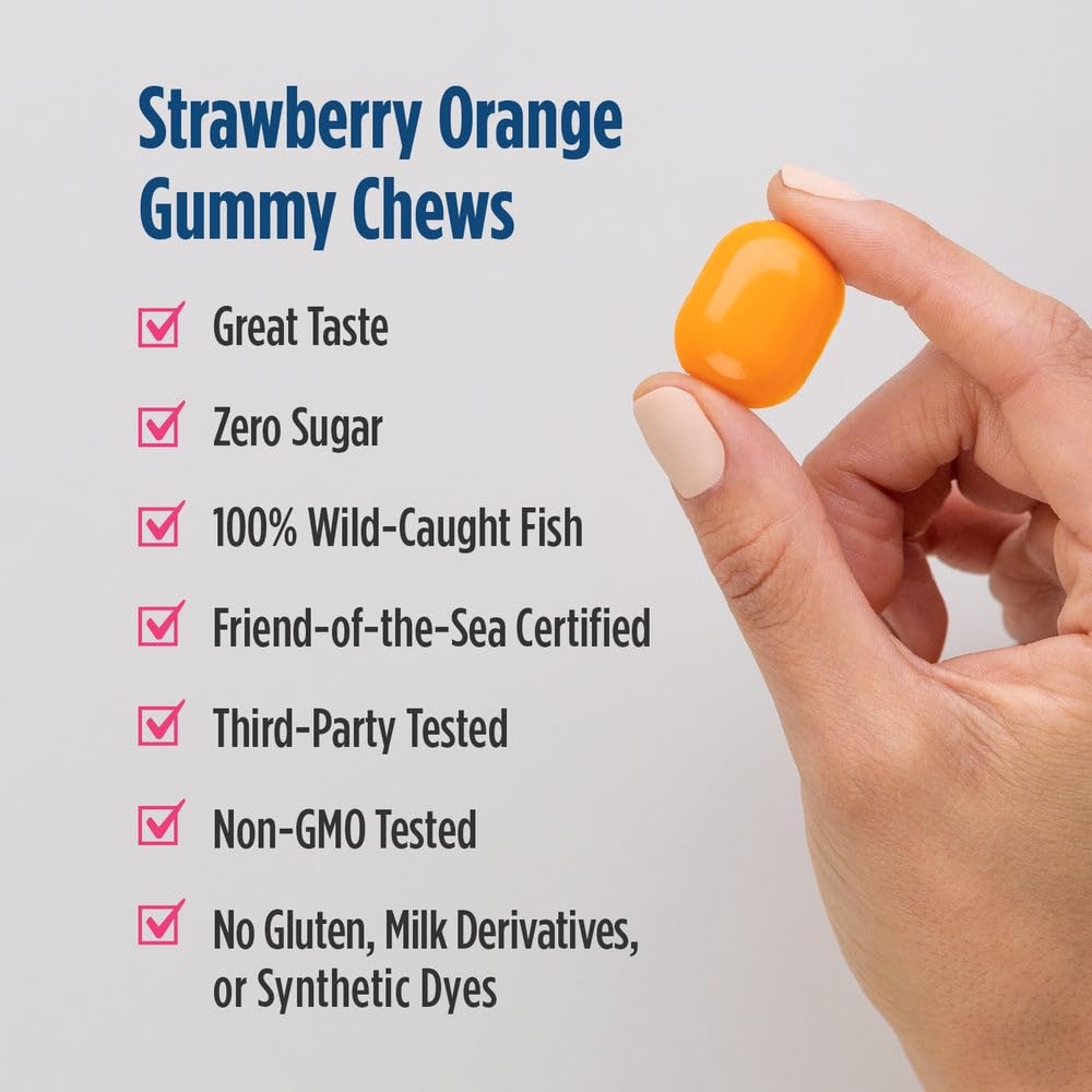 Nordic Naturals Zero Sugar DHA Prenatal Vitamin Gummies, Strawberry Orange Flavor - 27 Gummies - Supplements for Pregnancy - 600 mg Omega-3 Fish Oil and 400 IU Vitamin D3-27 Servings - TrustMedUSA