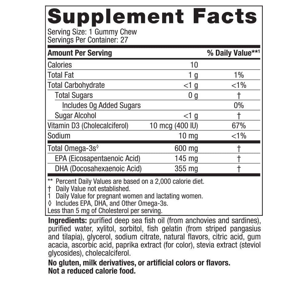 Nordic Naturals Zero Sugar DHA Prenatal Vitamin Gummies, Strawberry Orange Flavor - 27 Gummies - Supplements for Pregnancy - 600 mg Omega-3 Fish Oil and 400 IU Vitamin D3-27 Servings - TrustMedUSA