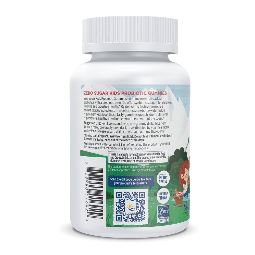 Nordic Naturals Zero Sugar Kids Probiotic Gummies - Strawberry Watermelon Flavor - 30 Gummies - Supports Digestive Wellness & Immune Health - Non-GMO - Third Party Tested - Vegan - 30 Servings - TrustMedUSA