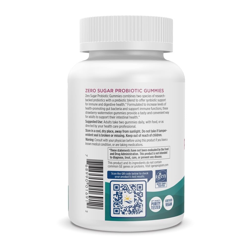 Nordic Naturals Zero Sugar Probiotic Gummies - Strawberry Watermelon Flavor - 40 Gummies - Supports Digestive Wellness & Immune Health - Non-GMO - Third Party Tested - Vegan - 20 Servings - TrustMedUSA