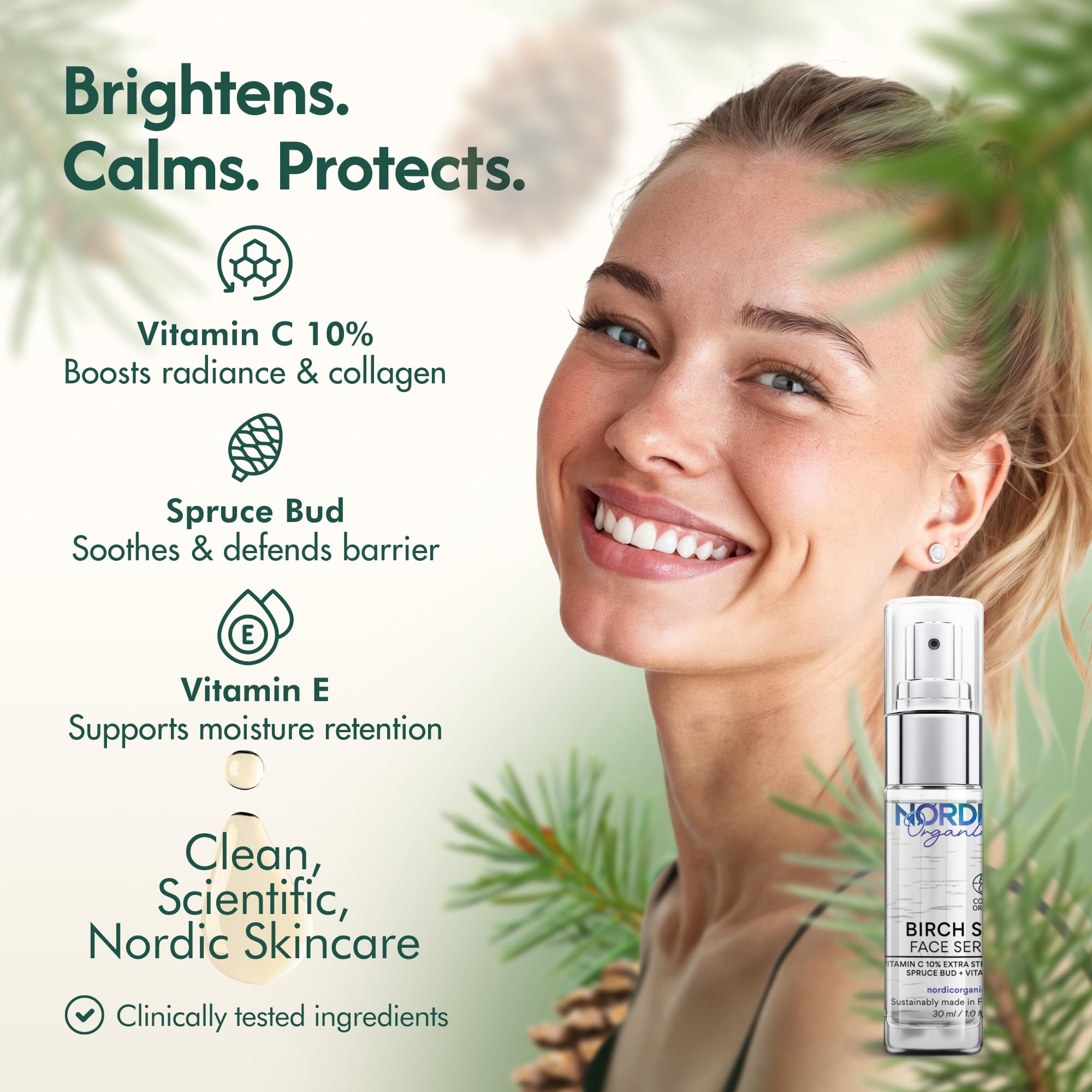 Nordic Organic Birch Sap Face Mist – COSMOS Certified Organic Formula with Hyaluronic Acid & Chaga Mushroom, Fragrance Free, Made in Finland 3.38 oz (100 ml), 1 Bottle - TrustMedUSA