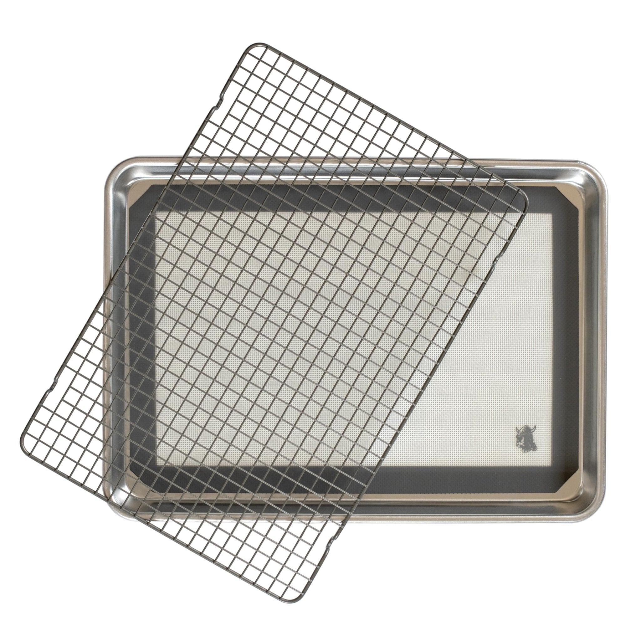 Nordic Ware Naturals Half Sheet Pan, Deluxe Silicone Liner and Cooling Rack, Cookie or Roasting Bakers Set - TrustMedUSA
