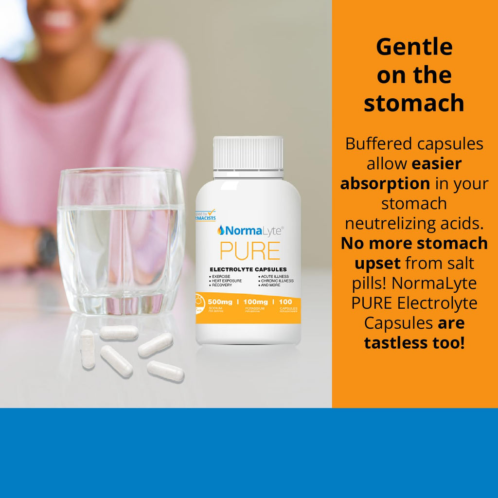 NormaLyte Electrolyte Capsules - Replenish Electrolytes for Peak Performance - Hydration Salt Pills with Essential Minerals for Energy Boost, and Muscle Recovery - 100ct/Bottle - TrustMedUSA