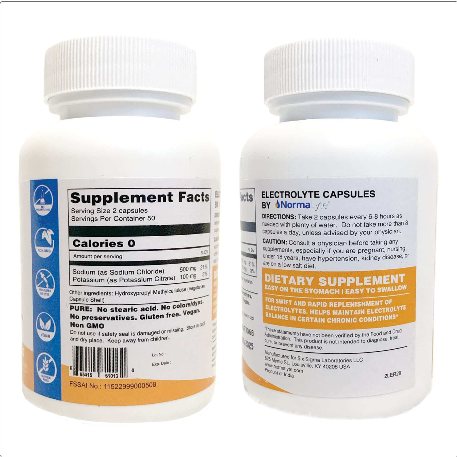 NormaLyte Electrolyte Capsules - Replenish Electrolytes for Peak Performance - Hydration Salt Pills with Essential Minerals for Energy Boost, and Muscle Recovery - 100ct/Bottle - TrustMedUSA