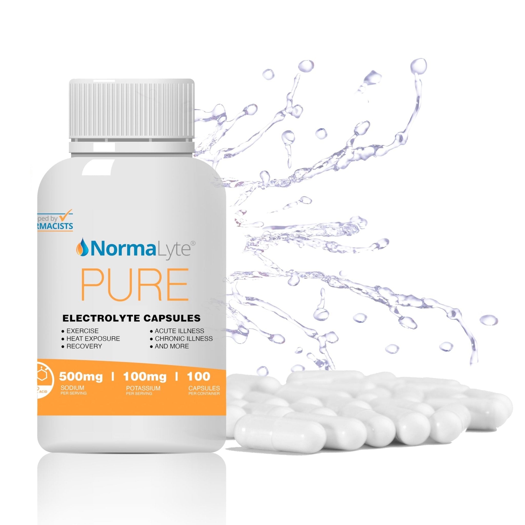 NormaLyte Electrolyte Capsules - Replenish Electrolytes for Peak Performance - Hydration Salt Pills with Essential Minerals for Energy Boost, and Muscle Recovery - 100ct/Bottle - TrustMedUSA