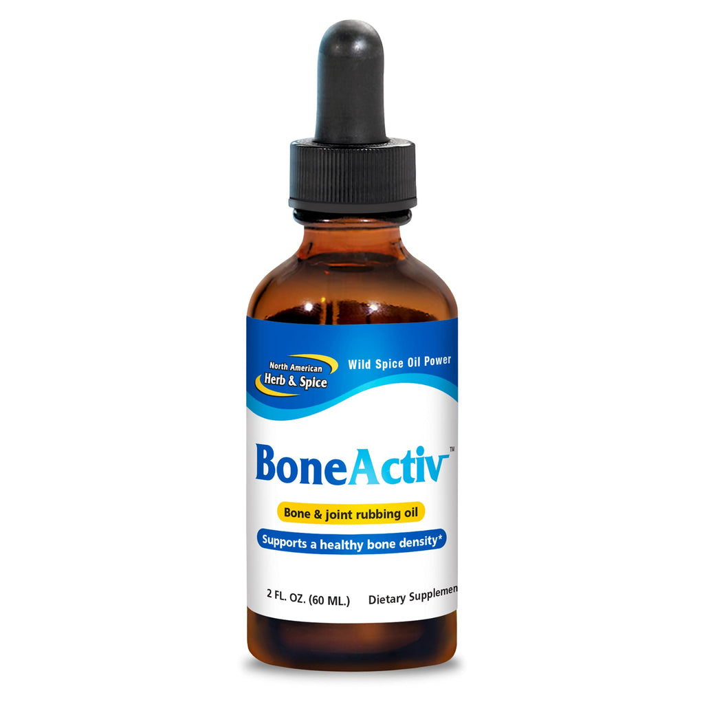 NORTH AMERICAN HERB & SPICE BoneActiv - 2 fl. oz. - Bone & Joint Rubbing Oil - Supports Healthy Bones - Non-GMO, Vegan - 346 Servings - TrustMedUSA
