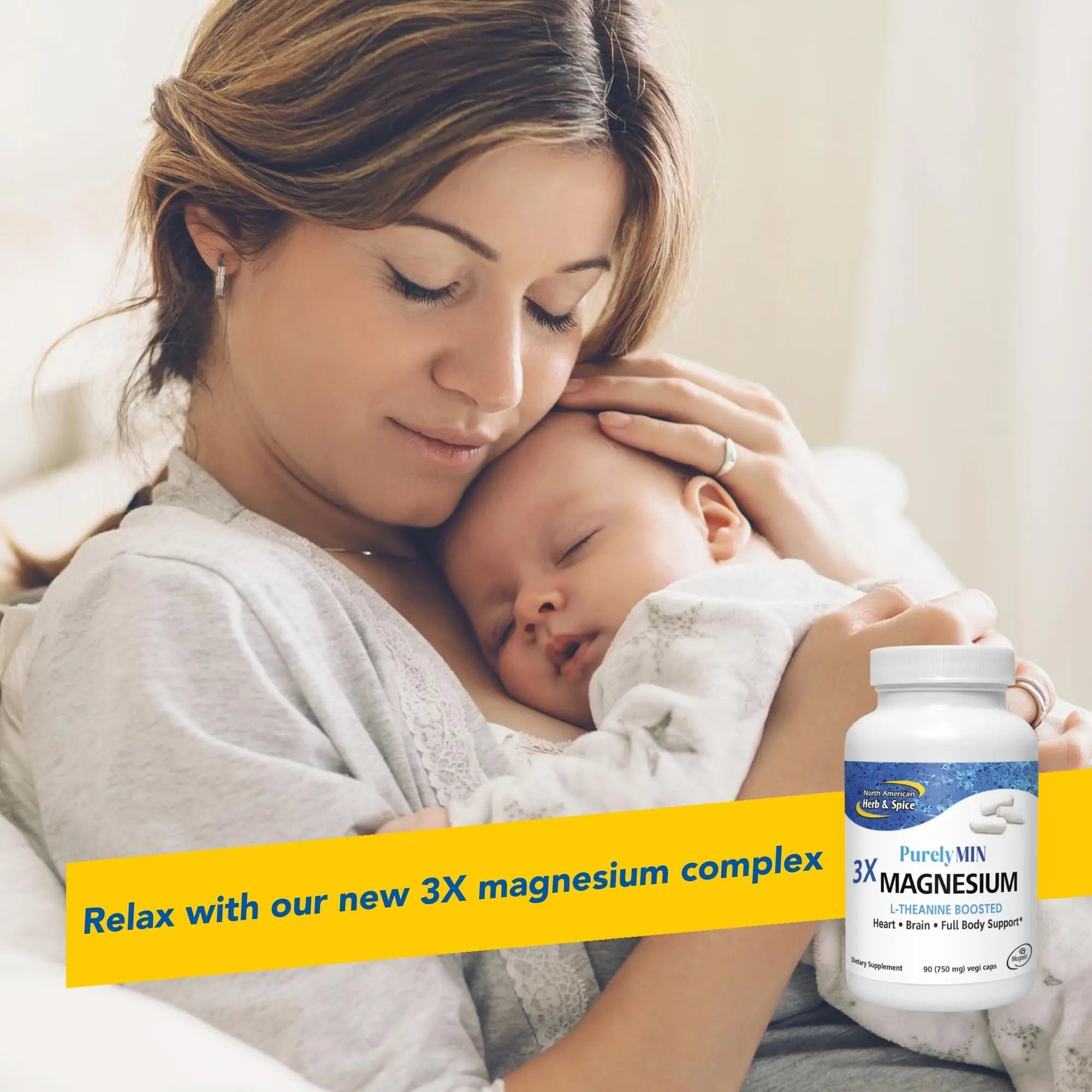 NORTH AMERICAN HERB & SPICE PurelyMin - 90 Vegi Caps - Highly Absorbable Magnesium Complex + L-Theanine - 30 Servings - TrustMedUSA