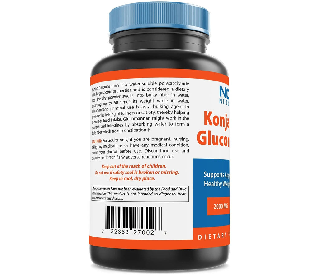 Nova Nutritions 2 Pack Konjac Root Glucomannan Capsules 2000 mg/Serving Veggie Caps - TrustMedUSA