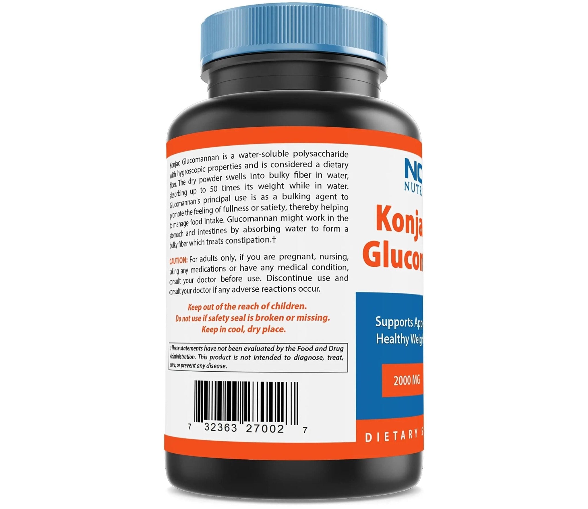 Nova Nutritions 2 Pack Konjac Root Glucomannan Capsules 2000 mg/Serving Veggie Caps - TrustMedUSA