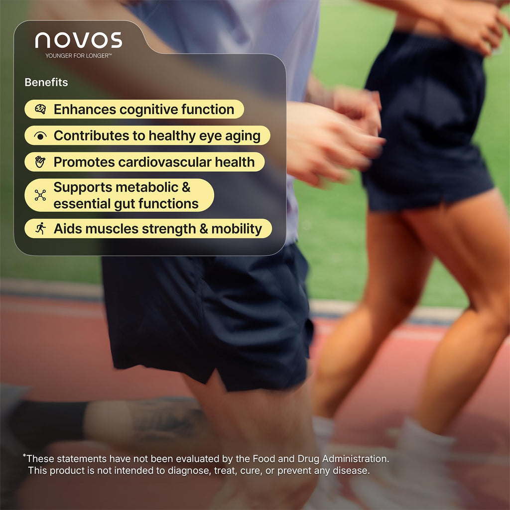 Novos Core Clinical Longevity Mix | Anti-Aging Supplement Drink Mix for Men & Women | Magnesium, L-Theanine, Fisetin and More | Supports Energy, Mood, Sleep & Cognition | Orange Flavor (30 Servings) - TrustMedUSA