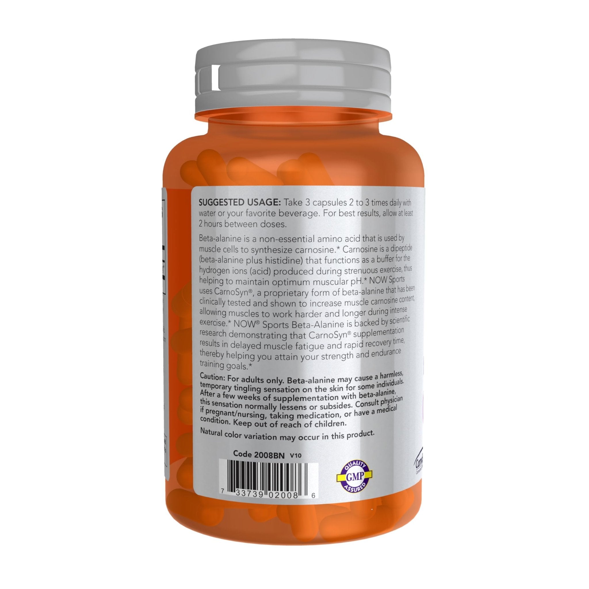 NOW Foods Sports Nutrition, Beta-Alanine 750 mg, Delays Muscle Fatigue*, Endurance*, 120 Veg Capsules - Maple Wellness Supplements