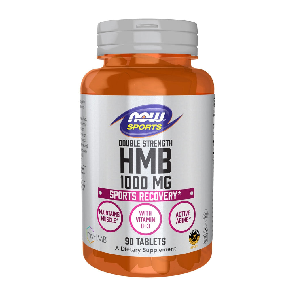 NOW Foods Sports Nutrition, HMB (β-Hydroxy β-Methylbutyrate), Double Strength 1,000 mg, 90 Tablets - Maple Wellness Supplements