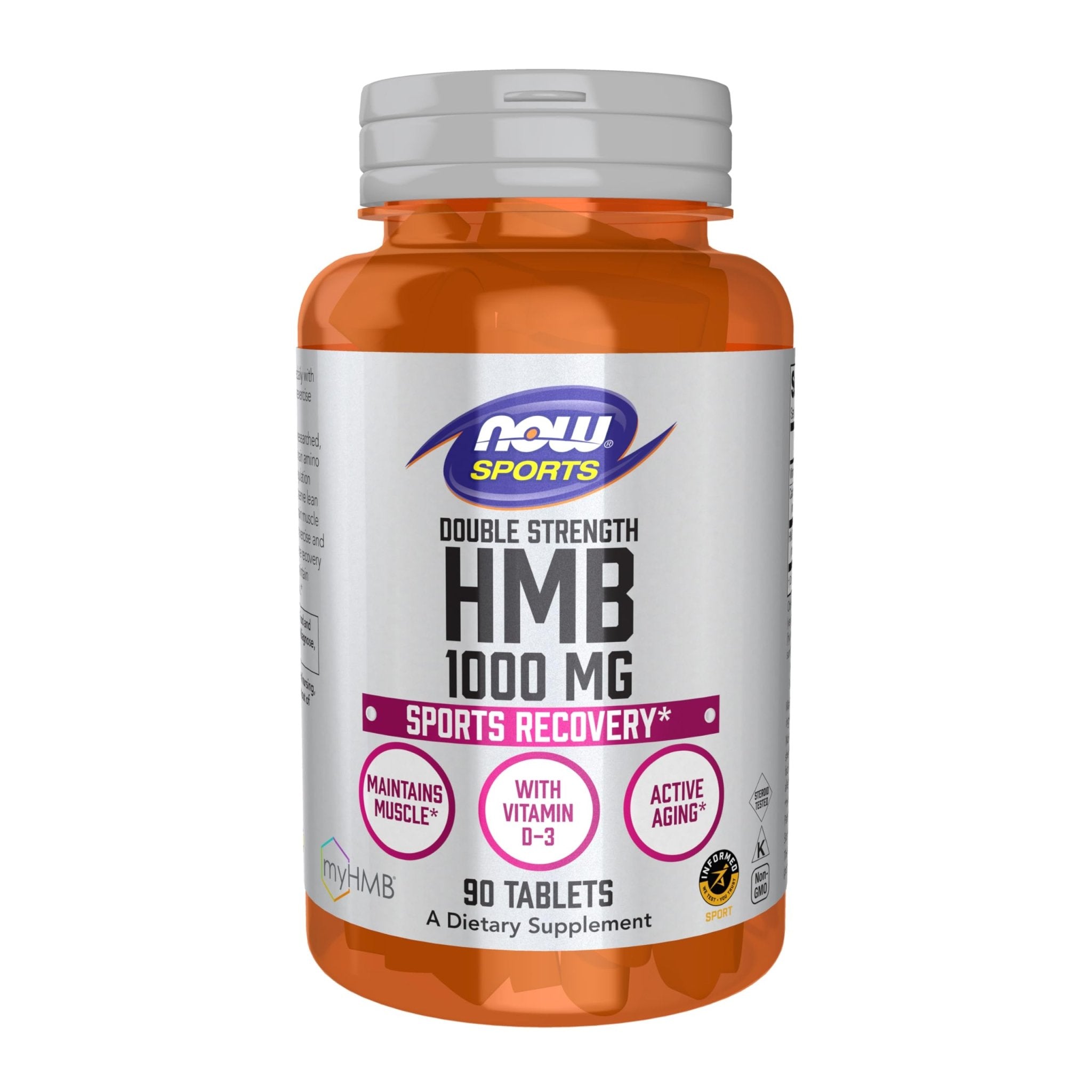 NOW Foods Sports Nutrition, HMB (β-Hydroxy β-Methylbutyrate), Double Strength 1,000 mg, 90 Tablets - Maple Wellness Supplements