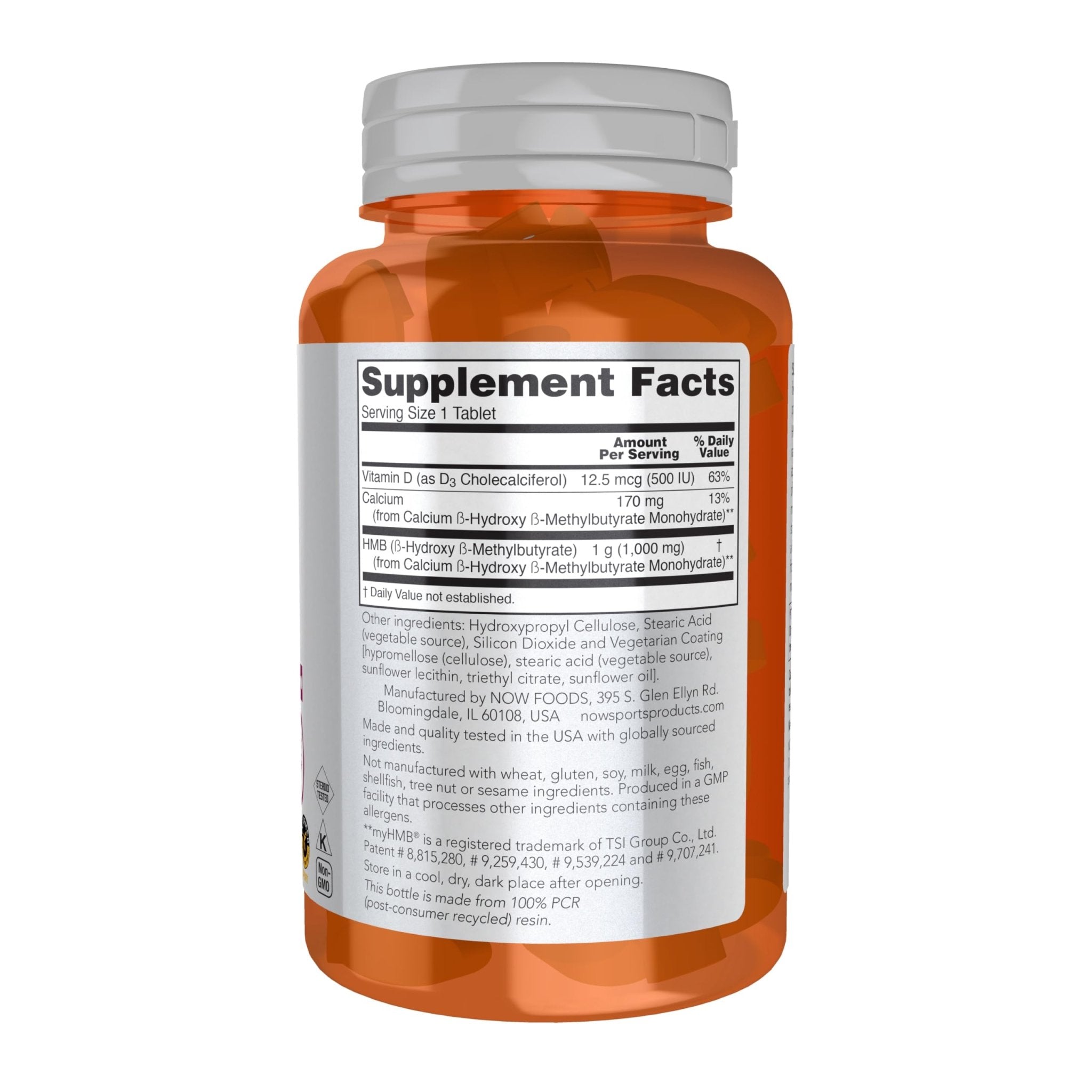 NOW Foods Sports Nutrition, HMB (β-Hydroxy β-Methylbutyrate), Double Strength 1,000 mg, 90 Tablets - Maple Wellness Supplements