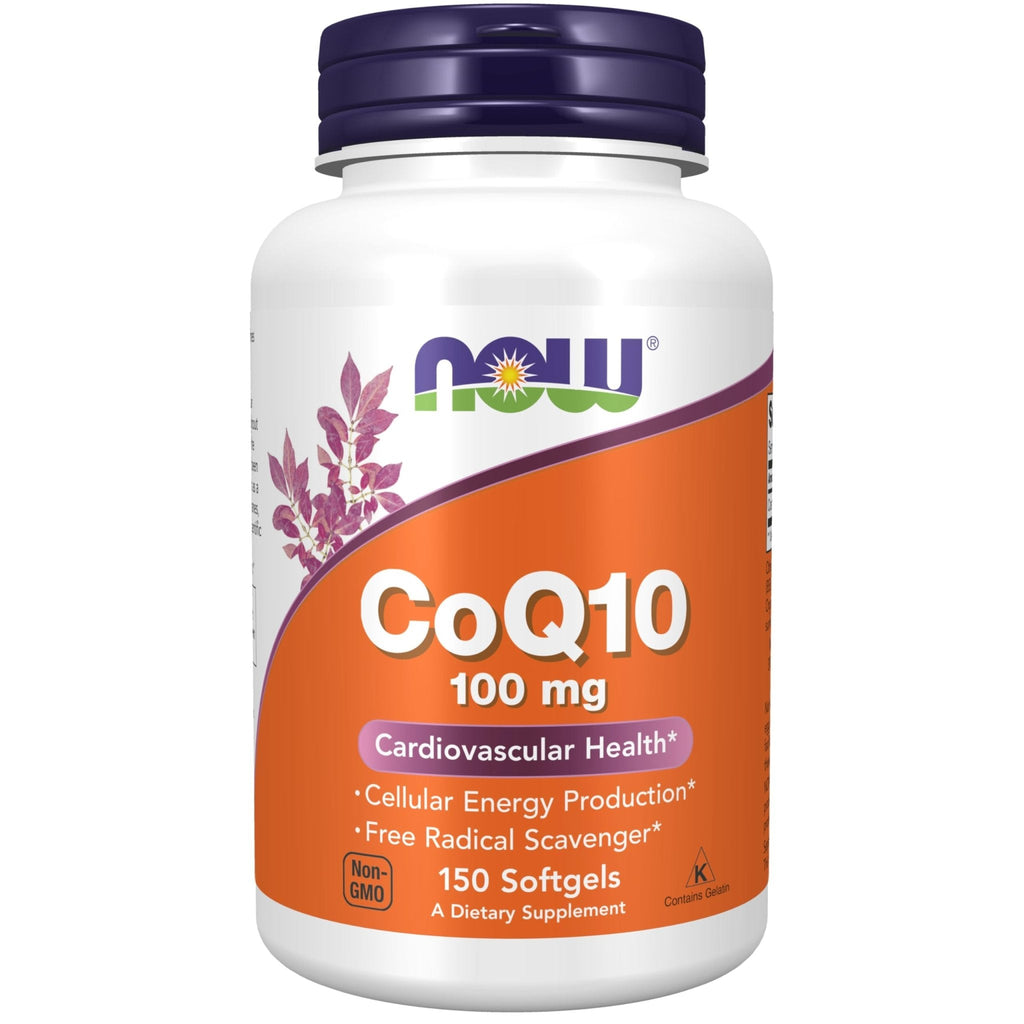 NOW Foods Supplements, CoQ10 (Coenzyme Q10) 100 mg, Pharmaceutical Grade, Cardiovascular Health*, 150 Softgels - Maple Wellness Supplements
