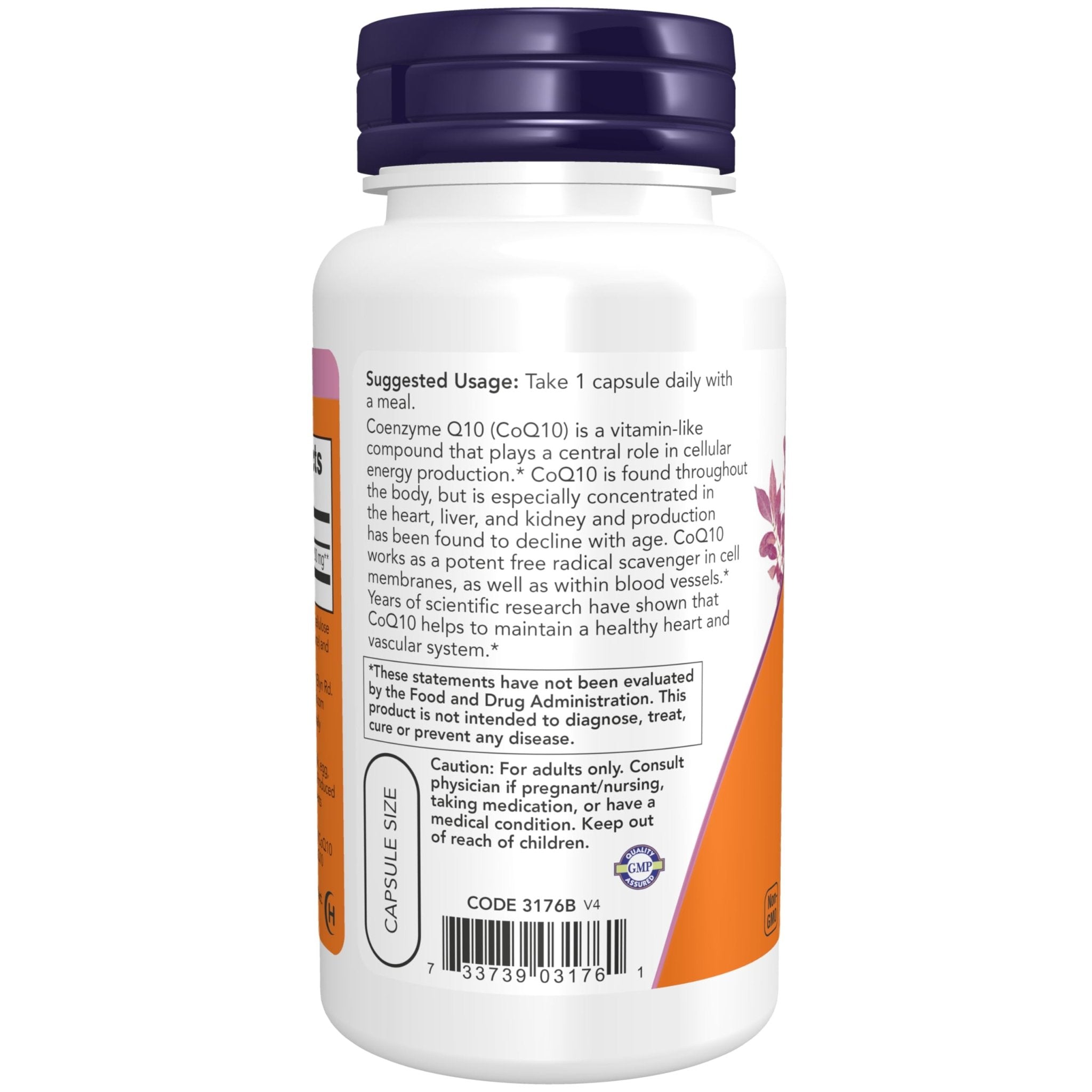 NOW Foods Supplements, CoQ10 (Coenzyme Q10) 200 mg, Cardiovascular Health*, 60 Veg Capsules - Maple Wellness Supplements