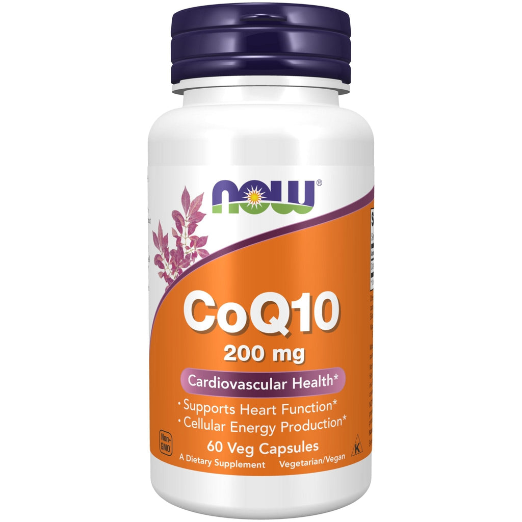 NOW Foods Supplements, CoQ10 (Coenzyme Q10) 200 mg, Cardiovascular Health*, 60 Veg Capsules - Maple Wellness Supplements