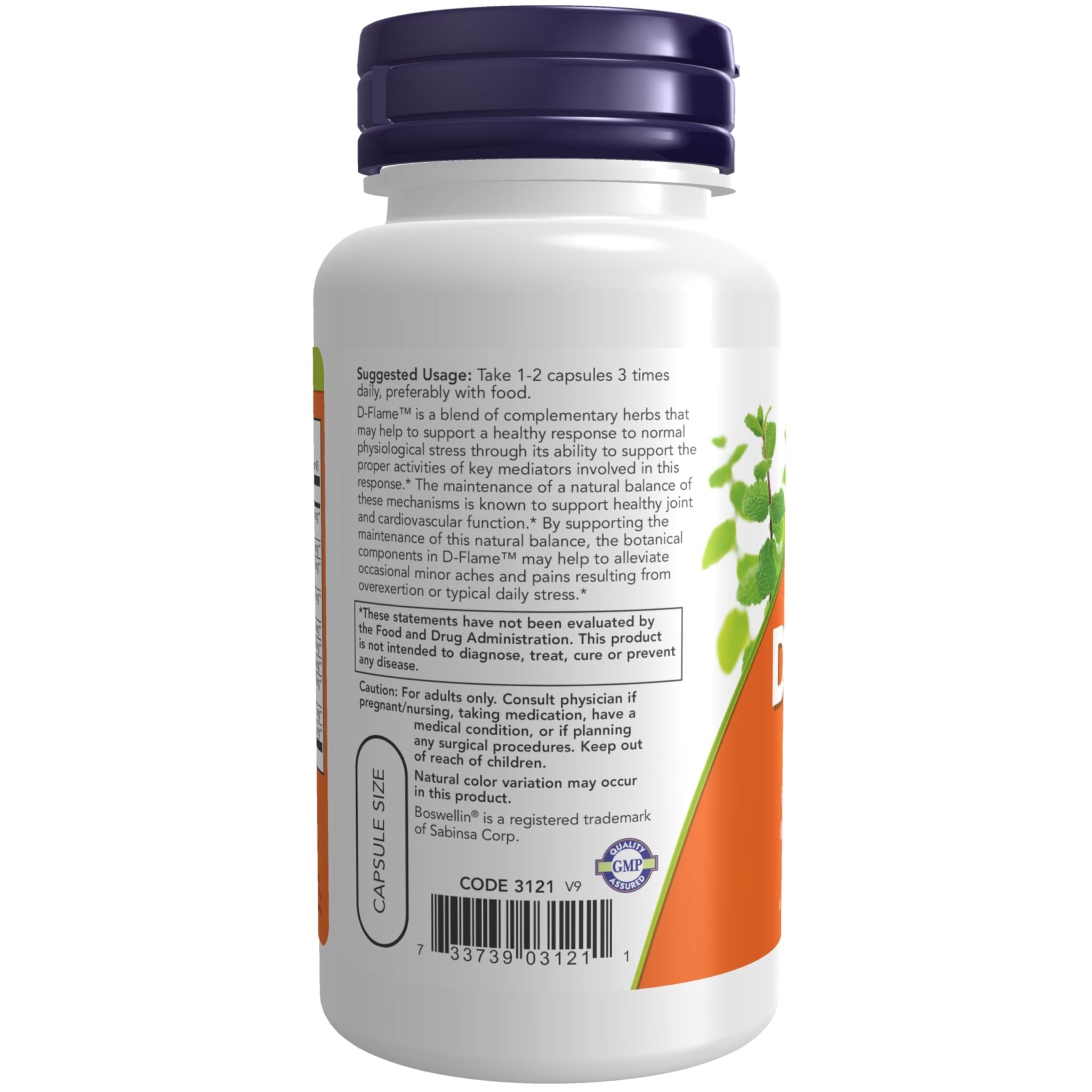 NOW Foods Supplements, D-Flame™ with a Blend of Complementary Herbs, Overexertion Support*, 90 Veg Capsules - TrustMedUSA