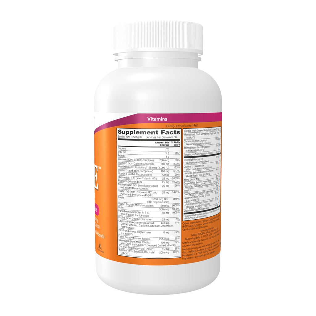 NOW Foods Supplements, Eve™ Women's Multivitamin with Evening Primrose, Cranberry, Green Tea, Horsetail Silica & CoQ10, 180 Softgels - TrustMedUSA