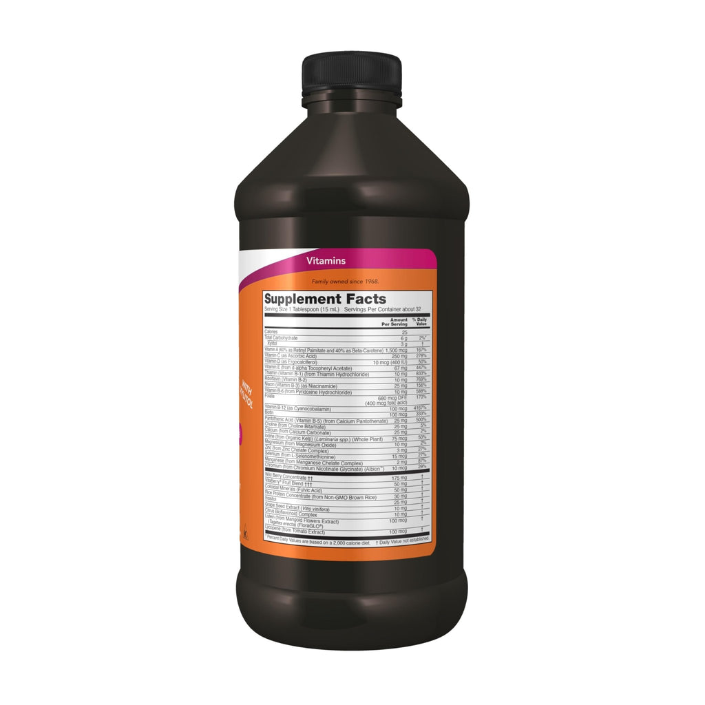 NOW Foods Supplements, Liquid Multi, Fast Absorption, Liquid Vitamin & Mineral, Wild Berry Flavor, 16-Ounce - TrustMedUSA