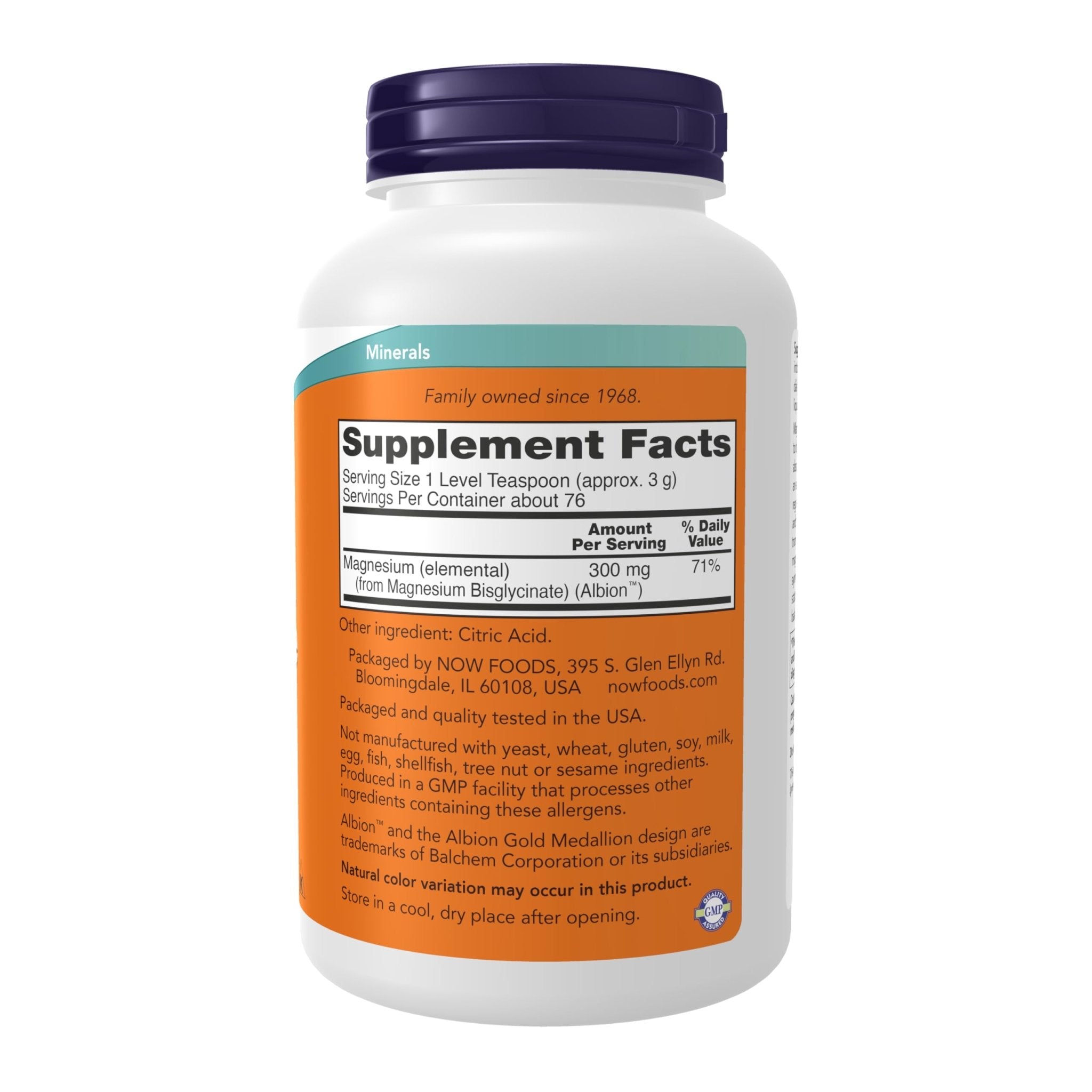 NOW Foods Supplements, Magnesium Bisglycinate Powder, Enzyme Function*, Nervous System Support*, 8-Ounce - TrustMedUSA