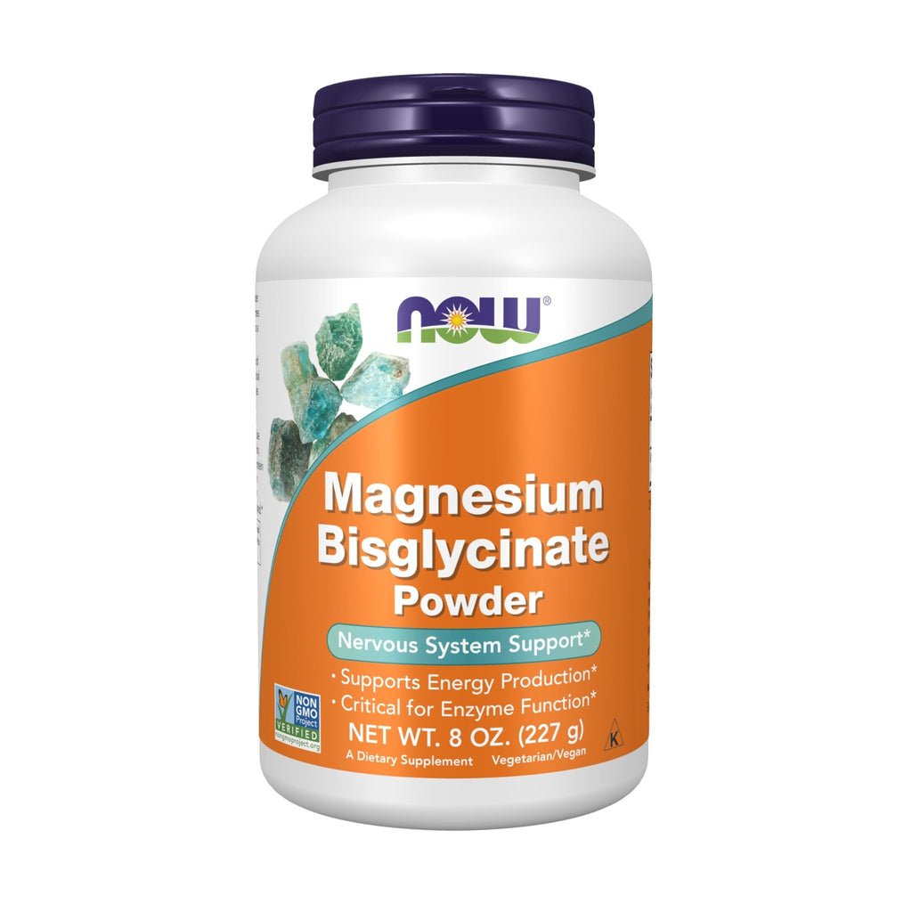 NOW Foods Supplements, Magnesium Bisglycinate Powder, Enzyme Function*, Nervous System Support*, 8-Ounce - TrustMedUSA