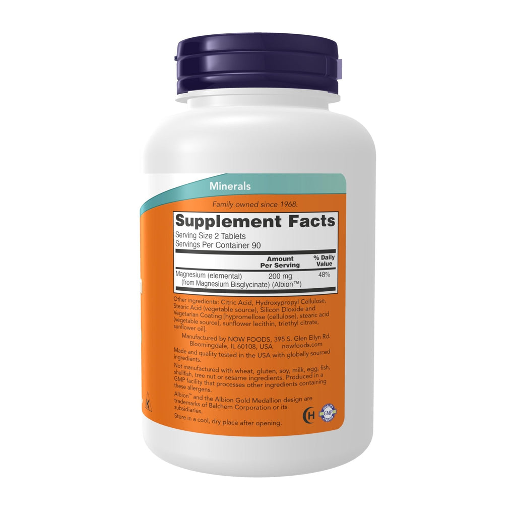 NOW Foods Supplements, Magnesium Glycinate 100 mg, Highly Absorbable Form, 180 Tablets - TrustMedUSA