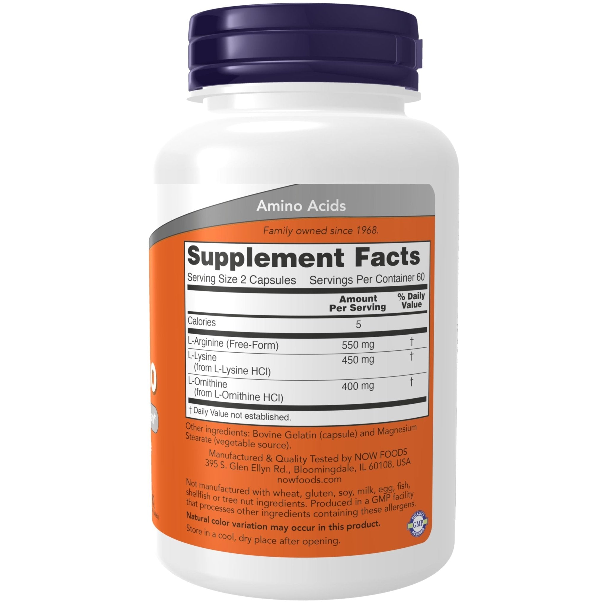 NOW Foods Supplements, Tri-Amino with L-Arginine, L-Ornithine, L-Lysine, Supports Protein Metabolism*, 120 Capsules - TrustMedUSA
