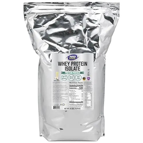 NOW Sports Nutrition, Whey Protein Isolate, 25 g With BCAAs, Creamy Vanilla Powder - TrustMedUSA