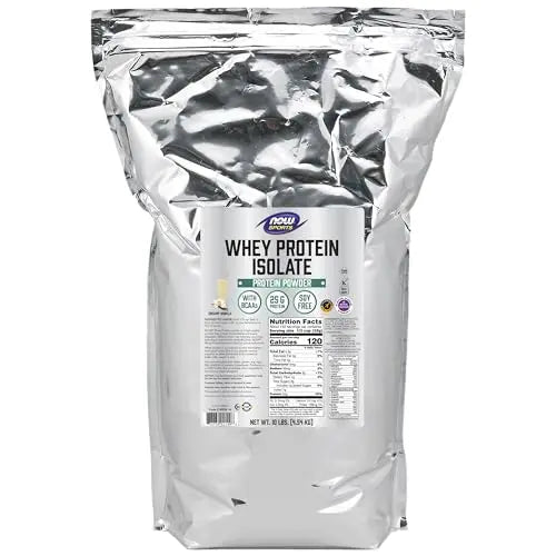 NOW Sports Nutrition, Whey Protein Isolate, 25 g With BCAAs, Creamy Vanilla Powder - TrustMedUSA