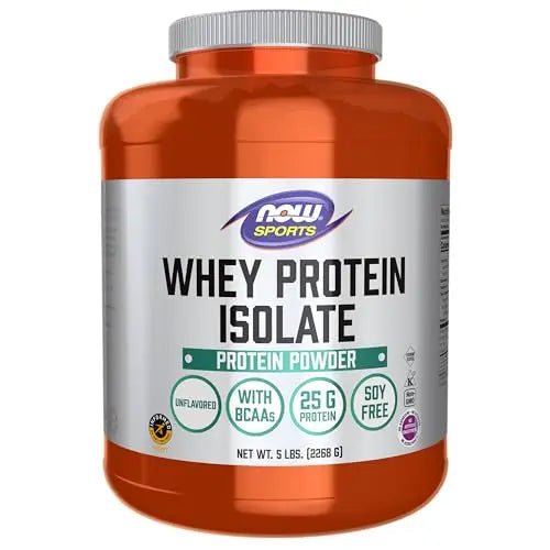 NOW Sports Nutrition, Whey Protein Isolate, 25 g With BCAAs, Unflavored Powder - TrustMedUSA