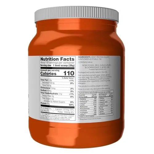 NOW Sports Nutrition, Whey Protein Isolate, 25 g With BCAAs, Unflavored Powder - TrustMedUSA
