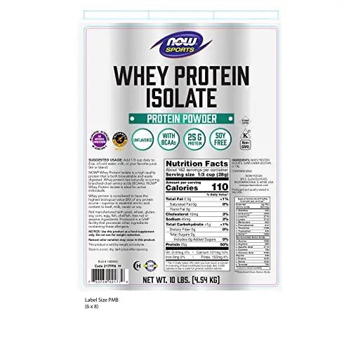 NOW Sports Nutrition, Whey Protein Isolate, 25 g With BCAAs, Unflavored Powder - TrustMedUSA