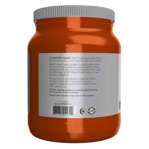 NOW Sports Nutrition, Whey Protein Isolate, 25 g With BCAAs, Unflavored Powder - TrustMedUSA