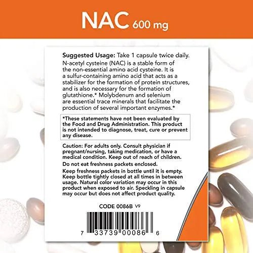 NOW Supplements, NAC (N-Acetyl Cysteine) 600 mg with Selenium & Molybdenum - TrustMedUSA