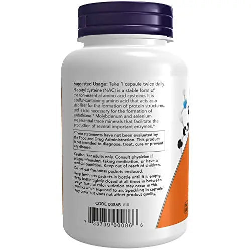 NOW Supplements, NAC (N-Acetyl Cysteine) 600 mg with Selenium & Molybdenum - TrustMedUSA