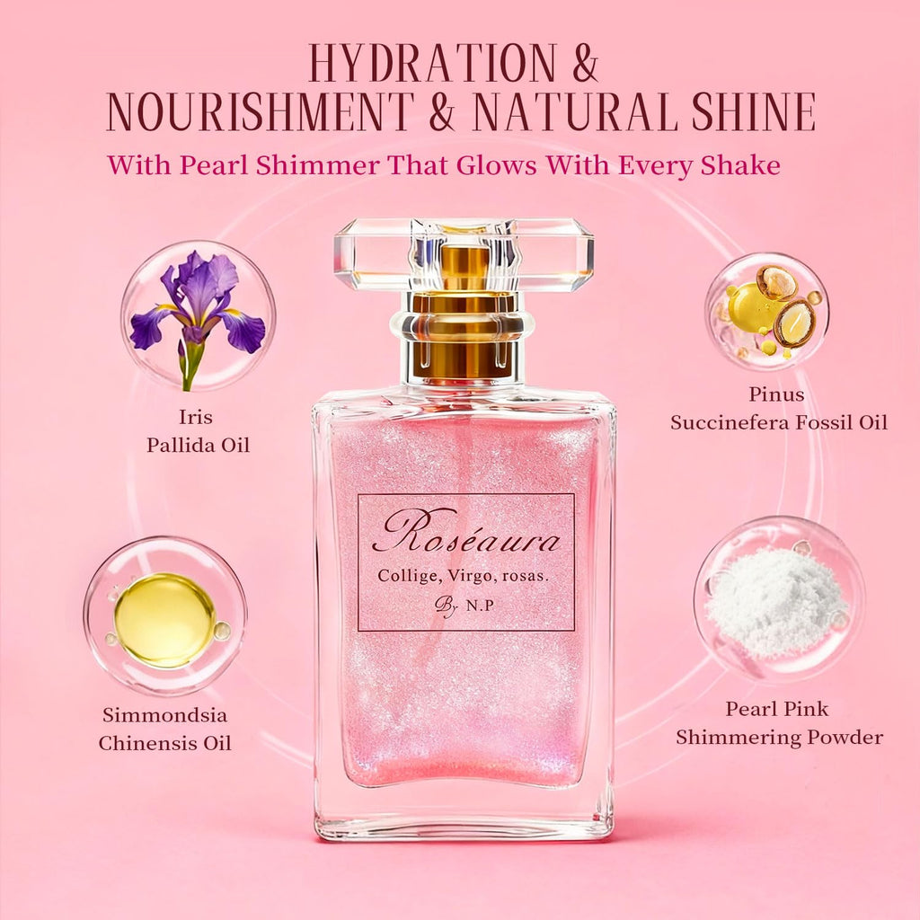 NP NATURES PHILOSOPHY Hair Perfume, Leave-in Hair Serum & Shine Spray for Women, Anti-Frizz Hair Care, Lightweight Leave-in Conditioner & Glossier Hair Perfume oils - 1.7 Fl oz（Roseaura） - TrustMedUSA